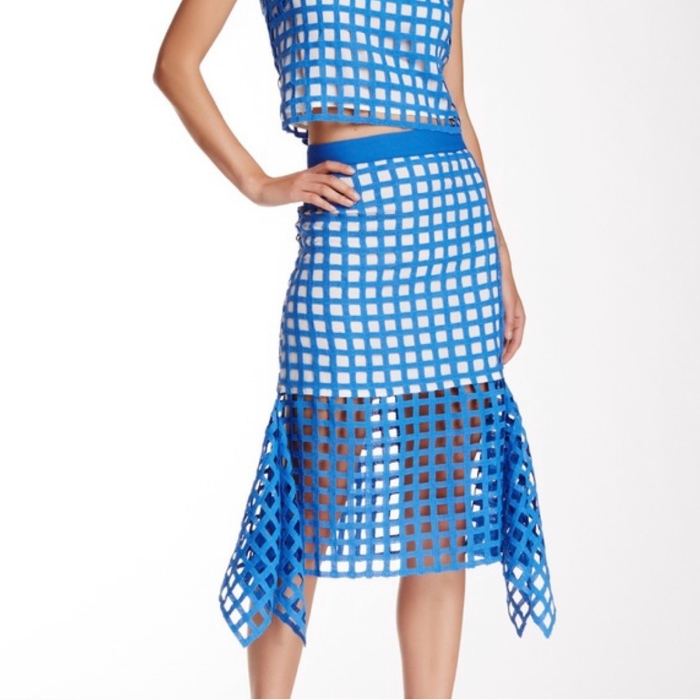NWT Champagne & Strawberry Cage Trumpet Midi Skirt Size Medium